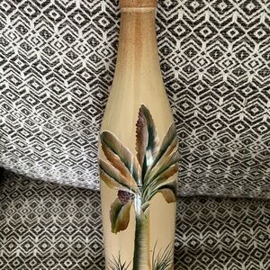 Beach palm tree bottle decor